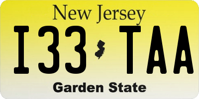 NJ license plate I33TAA