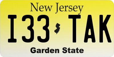 NJ license plate I33TAK