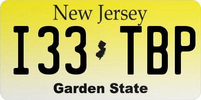 NJ license plate I33TBP