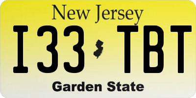 NJ license plate I33TBT