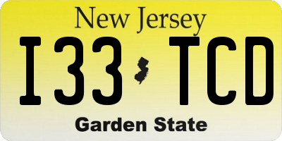 NJ license plate I33TCD