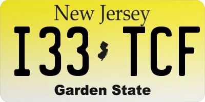 NJ license plate I33TCF