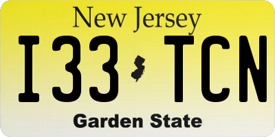 NJ license plate I33TCN