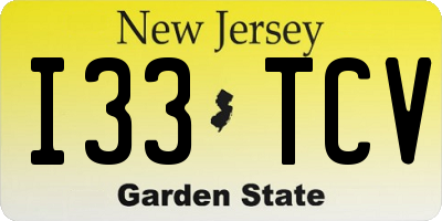 NJ license plate I33TCV