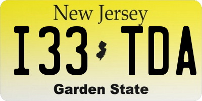 NJ license plate I33TDA