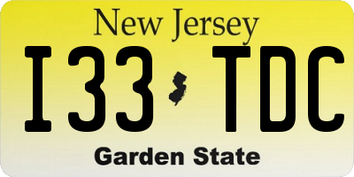 NJ license plate I33TDC