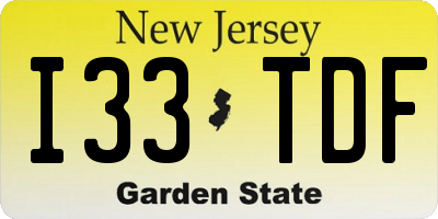 NJ license plate I33TDF