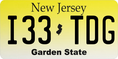 NJ license plate I33TDG