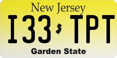 NJ license plate I33TPT