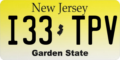 NJ license plate I33TPV