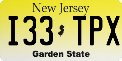 NJ license plate I33TPX