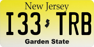 NJ license plate I33TRB