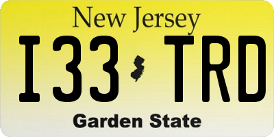 NJ license plate I33TRD