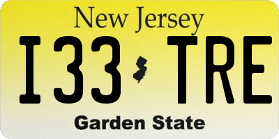 NJ license plate I33TRE
