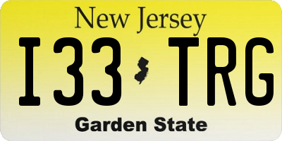 NJ license plate I33TRG