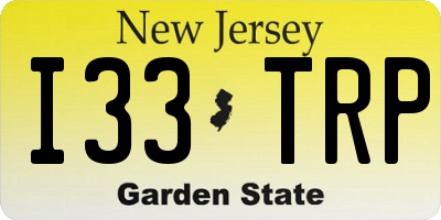 NJ license plate I33TRP