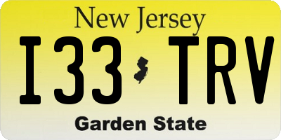 NJ license plate I33TRV
