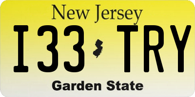 NJ license plate I33TRY