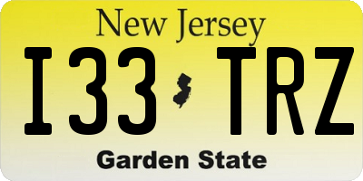 NJ license plate I33TRZ
