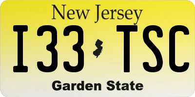 NJ license plate I33TSC