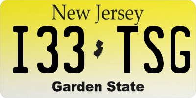 NJ license plate I33TSG