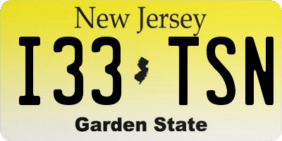 NJ license plate I33TSN