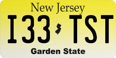 NJ license plate I33TST