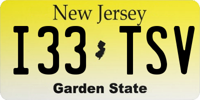 NJ license plate I33TSV