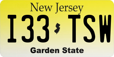 NJ license plate I33TSW
