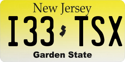 NJ license plate I33TSX