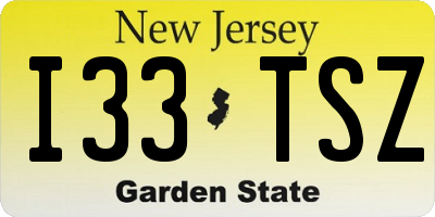 NJ license plate I33TSZ