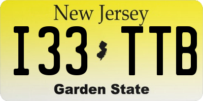 NJ license plate I33TTB
