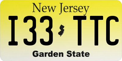 NJ license plate I33TTC