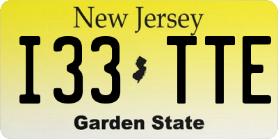 NJ license plate I33TTE