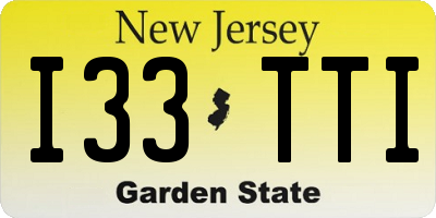 NJ license plate I33TTI