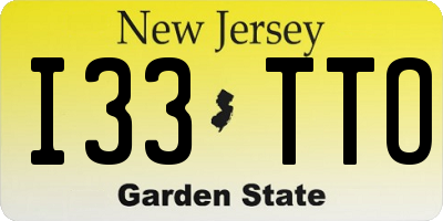 NJ license plate I33TTO