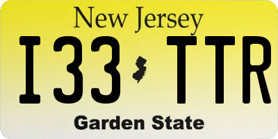 NJ license plate I33TTR