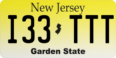 NJ license plate I33TTT