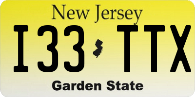 NJ license plate I33TTX