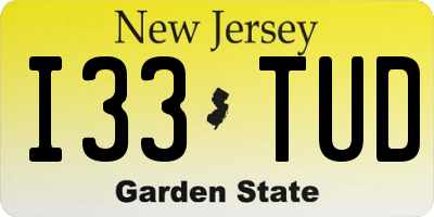 NJ license plate I33TUD