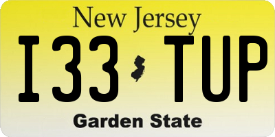 NJ license plate I33TUP