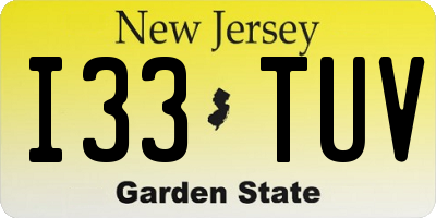 NJ license plate I33TUV