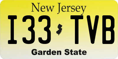 NJ license plate I33TVB