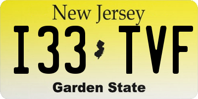 NJ license plate I33TVF