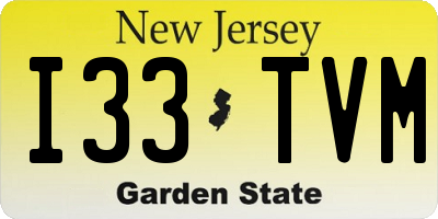 NJ license plate I33TVM