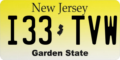 NJ license plate I33TVW