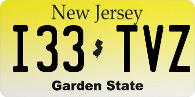 NJ license plate I33TVZ