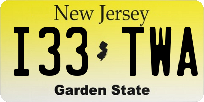 NJ license plate I33TWA