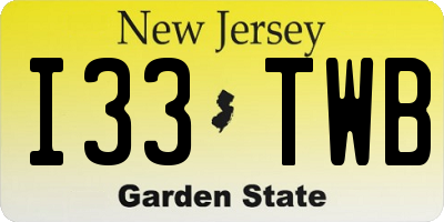 NJ license plate I33TWB