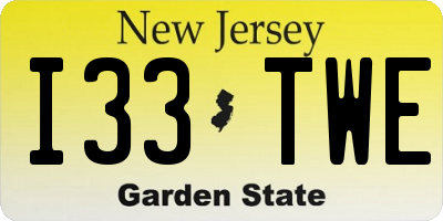 NJ license plate I33TWE